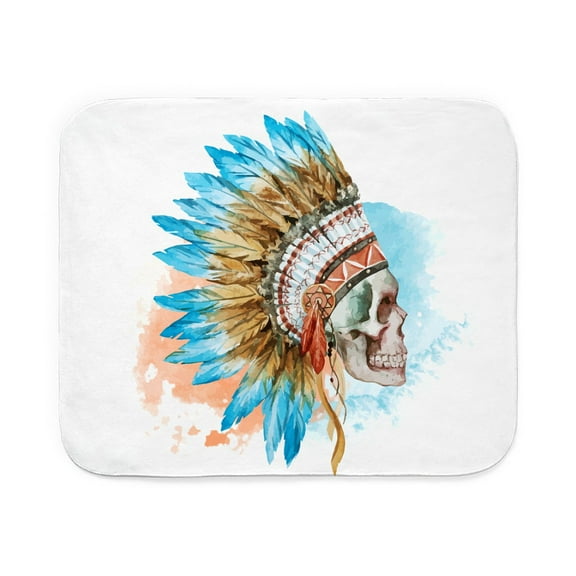 CafePress - Skull Headdress - Sherpa Fleece Throw Blanket 60" x 50"
