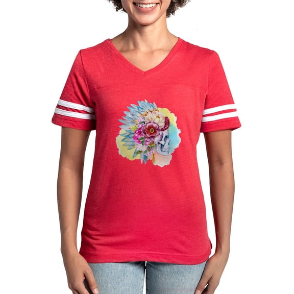 CafePress - Skull Headdress - Womens Football Shirt