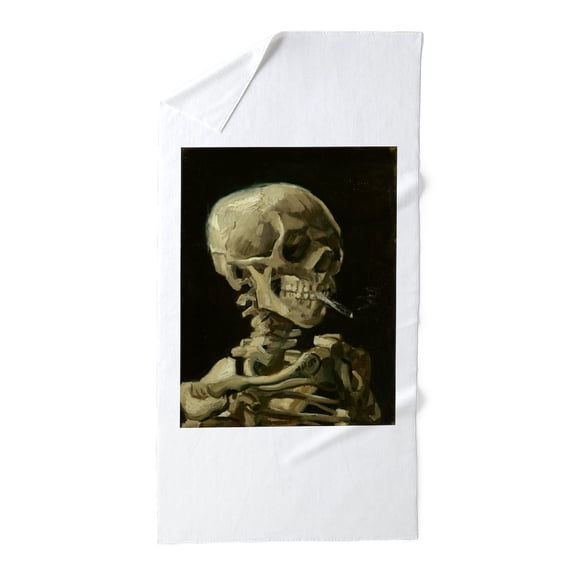 CafePress - Skull Of A Skeleton With Burning Cigarette Beach T - Large Beach Towel, Soft 30"x60" Towel with Unique Design