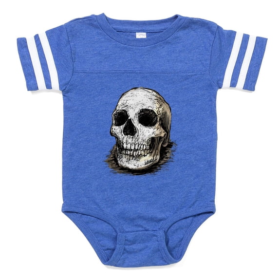 CafePress - Skull Tee_Tr - Cute Infant Baby Football Bodysuit