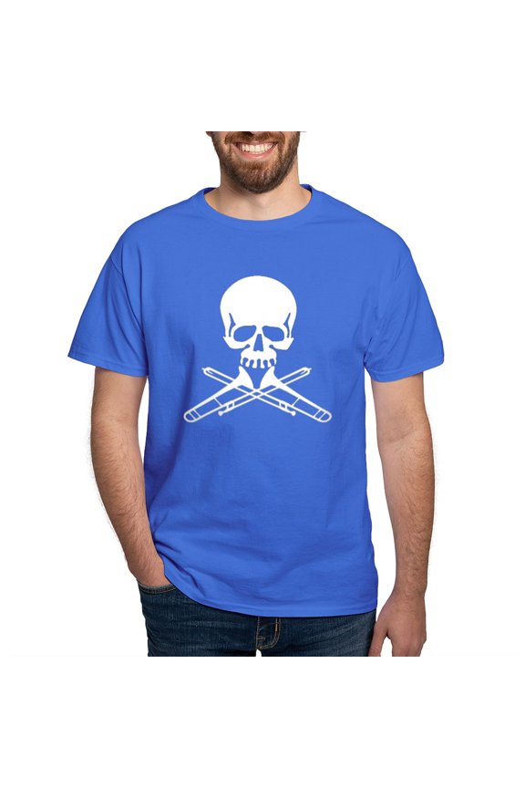 - Skull With Trombones T Shirt - Men's Classic Graphic Cotton T-Shirt
