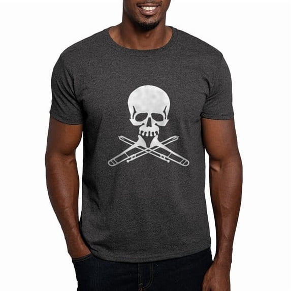 CafePress - Skull With Trombones T Shirt - Men's Classic Cotton T-Shirts