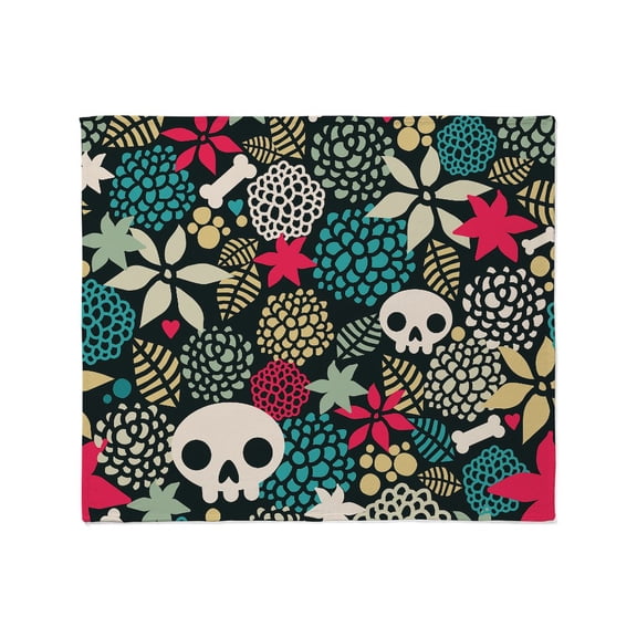 CafePress - Skulls And Flowers Throw Blanket - Soft Fleece Throw Blanket, 50"x60" for All Ages