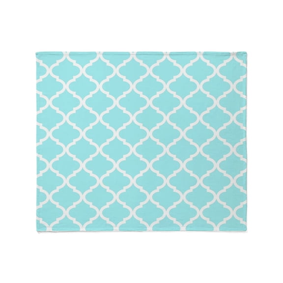 CafePress - Sky Blue White Quatrefoil Pattern Throw Blanket - Soft Fleece Throw Blanket, 50"x60" for All Ages