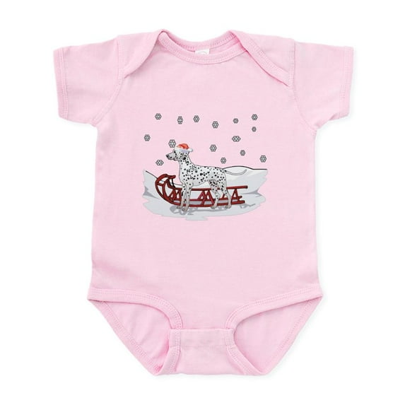 CafePress - Sledding Dalmatian Infant Bodysuit - Baby Light Bodysuit, Size Newborn - 24 Months