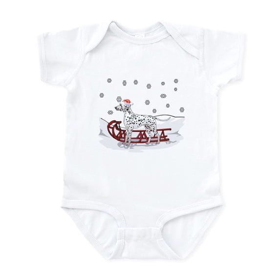 CafePress - Sledding Dalmatian Infant Bodysuit - Baby Light Bodysuit, Size Newborn - 24 Months