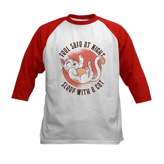 CafePress - Sleep With A Cat Baseball Jersey - Kids Cotton Baseball Jersey, 3/4 Sleeve Shirt
