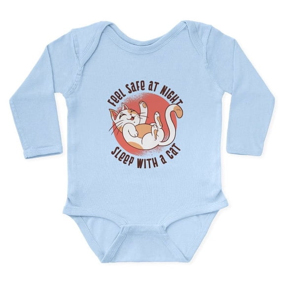 CafePress - Sleep With A Cat Body Suit - Long Sleeve Cotton Baby Bodysuit