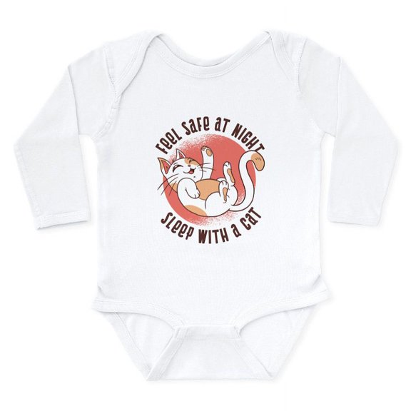 CafePress - Sleep With A Cat Body Suit - Long Sleeve Cotton Baby Bodysuit