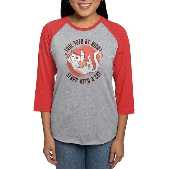CafePress - Sleep With A Cat Long Sleeve T Shirt - Womens Baseball Tee