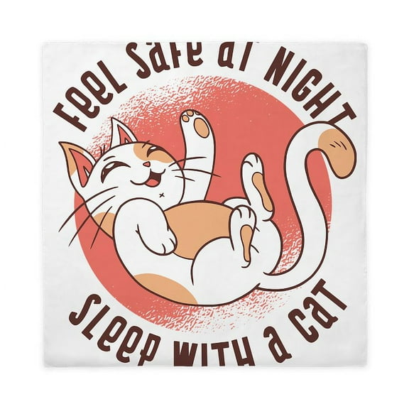 CafePress - Sleep With A Cat Queen Duvet Cover - Queen Duvet