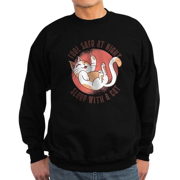 CafePress - Sleep With A Cat Sweatshirt - Classic Crew Neck Sweatshirt
