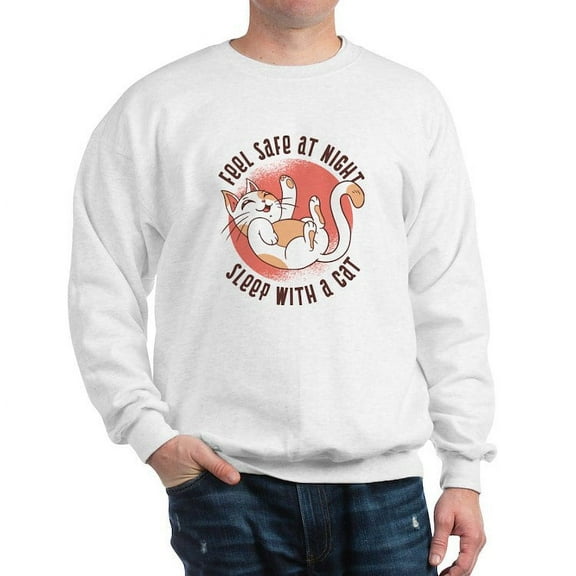 CafePress - Sleep With A Cat Sweatshirt - Crew Neck Sweatshirt