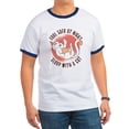 thumbnail image 1 of CafePress - Sleep With A Cat T Shirt - 100% Cotton Ringed T-Shirt, 1 of 4