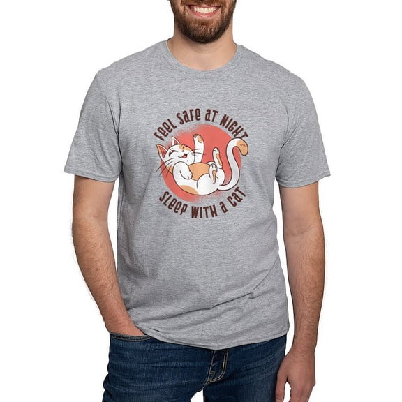 CafePress - Sleep With A Cat T Shirt - Fitted T-Shirt, Vintage Fit Soft Cotton Tee