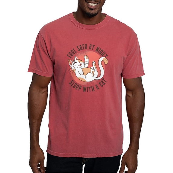 CafePress - Sleep With A Cat T Shirt - Mens Comfort Colors Shirt