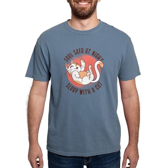 CafePress - Sleep With A Cat T Shirt - Mens Comfort Colors Shirt