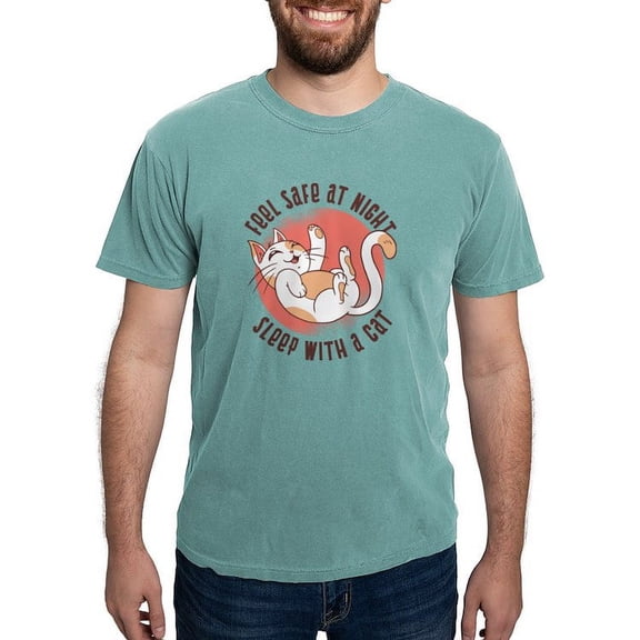 CafePress - Sleep With A Cat T Shirt - Mens Comfort Colors Shirt