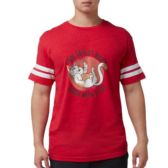 CafePress - Sleep With A Cat T Shirt - Mens Football Shirt