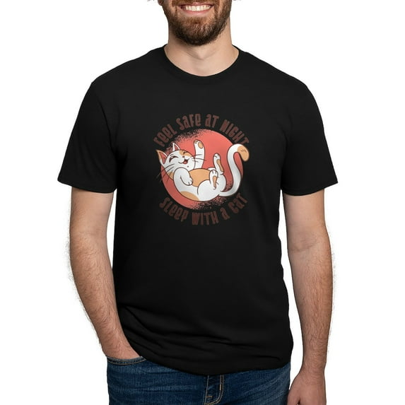 CafePress - Sleep With A Cat T Shirt - Mens Tri-blend T-Shirt