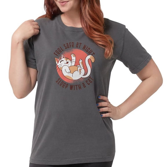 CafePress - Sleep With A Cat T Shirt - Womens Comfort Colors® Shirt