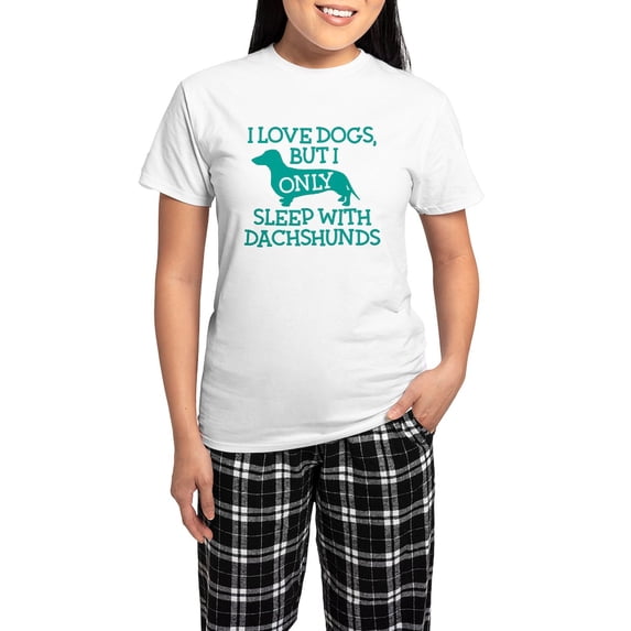 CafePress - Sleep With Dachshunds Women's Light Pajamas - Women's Short Sleeve Print T-Shirt and Pants Light Cotton Pajama Set