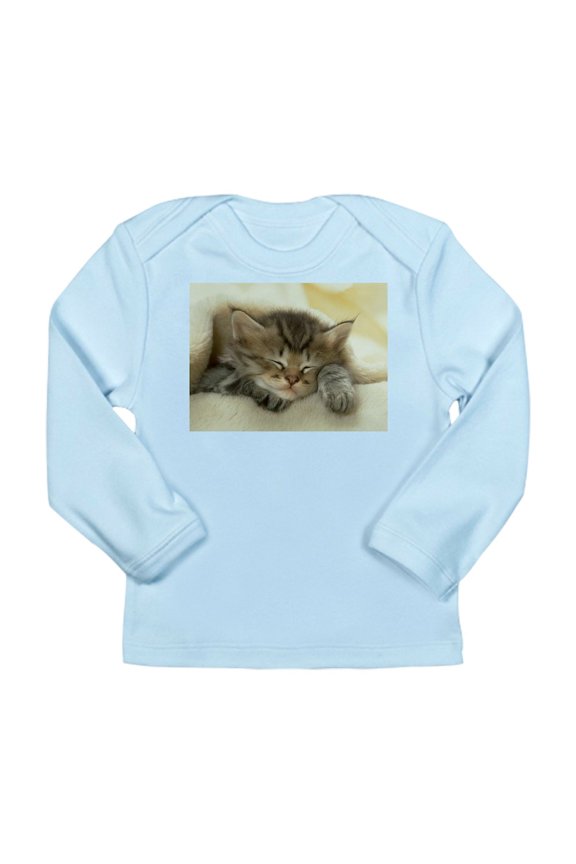 - Sleeping Kitty Long Sleeve Infant T Shirt - Long Sleeve Infant T-Shirt