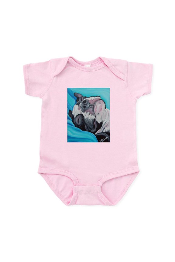 - Sleepy Boston Terrier Body Suit - Baby Light Bodysuit, Size Newborn - 24 Months
