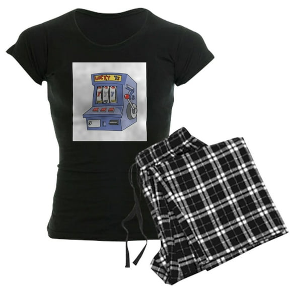 CafePress - Slot Machine Women's Dark Pajamas - Women's Short Sleeve Print T-Shirt and Pants Dark Cotton Pajama Set