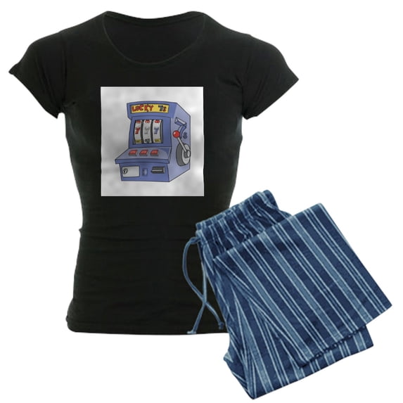 CafePress - Slot Machine Women's Dark Pajamas - Women's Short Sleeve Print T-Shirt and Pants Dark Cotton Pajama Set