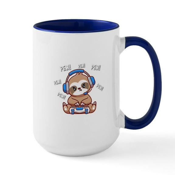 CafePress - Sloth Mugs - 15 oz Ceramic Large White Novelty Mug