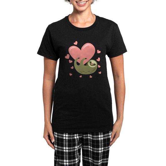 CafePress - Sloth Pajamas - Women's Short Sleeve Print T-Shirt and Pants Dark Cotton Pajama Set