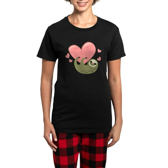 CafePress - Sloth Pajamas - Women's Short Sleeve Print T-Shirt and Pants Dark Cotton Pajama Set