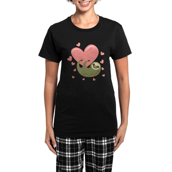 CafePress - Sloth Pajamas - Women's Short Sleeve Print T-Shirt and Pants Dark Cotton Pajama Set