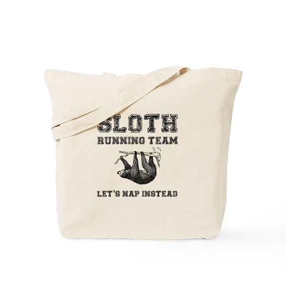 CafePress - Sloth Running Team Tote Bag - Unisex Canvas Tote Bag, Beige, 1-Piece