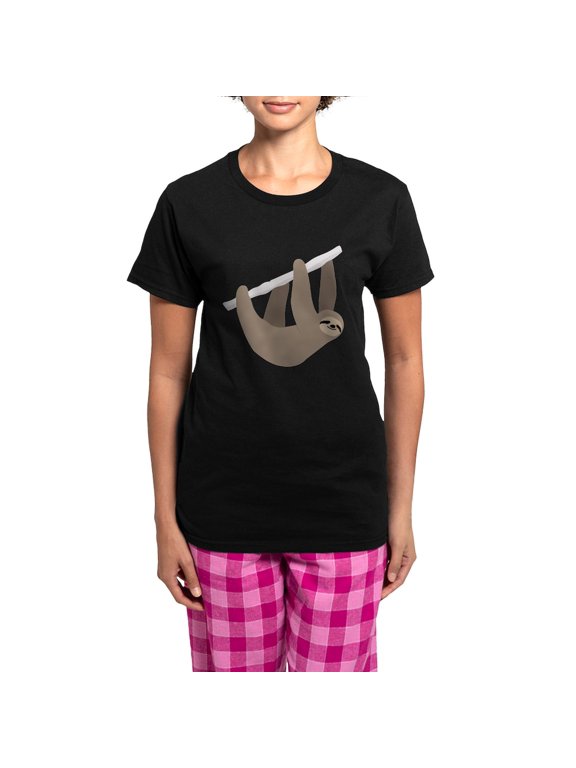 - Sloth Women's Dark Pajamas - Women's Short Sleeve Print T-Shirt and Pants Dark Cotton Pajama Set