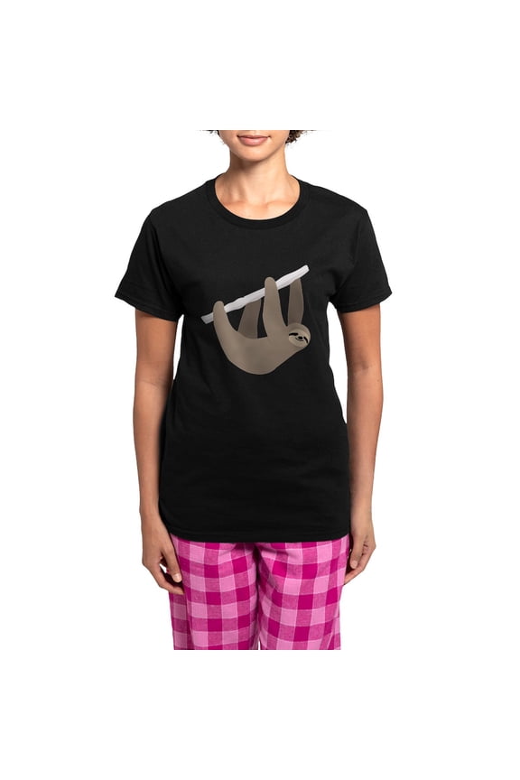 - Sloth Women's Dark Pajamas - Women's Short Sleeve Print T-Shirt and Pants Dark Cotton Pajama Set