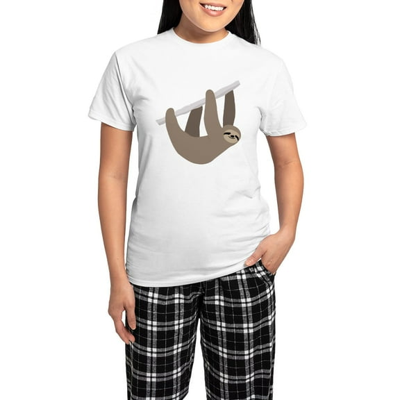 CafePress - Sloth Women's Light Pajamas - Women's Short Sleeve Print T-Shirt and Pants Light Cotton Pajama Set