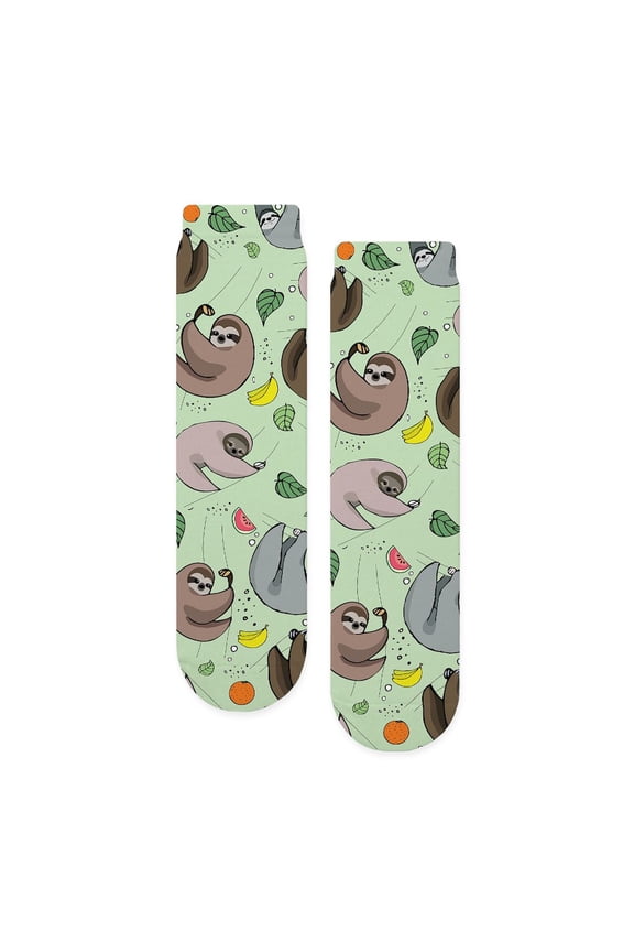 - Sloths - Unisex Novelty Printed Crew Adult Socks