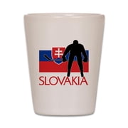 CafePress - Slovakia Flag Hockey - White Shot Glass, Unique and Funny Shot Glass