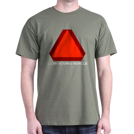 CafePress - Slow Moving Vehicle T Shirt Green/Blue/Red/Black - Men's Classic Graphic Cotton T-Shirt