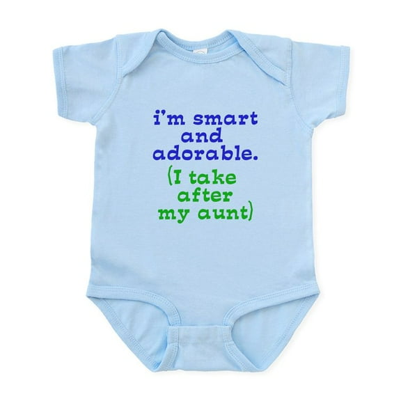 CafePress - Smart And Adorable Like My Aunt Infant Bodysuit - Baby Light Bodysuit, Size Newborn - 24 Months