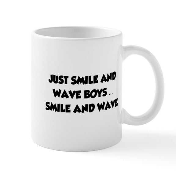 CafePress - Smile And Wave Mug - 11 oz Ceramic Mug - Novelty Coffee Tea Cup