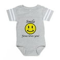 thumbnail image 1 of CafePress - Smile Jesus - Cute Infant Baby Football Bodysuit, 1 of 3