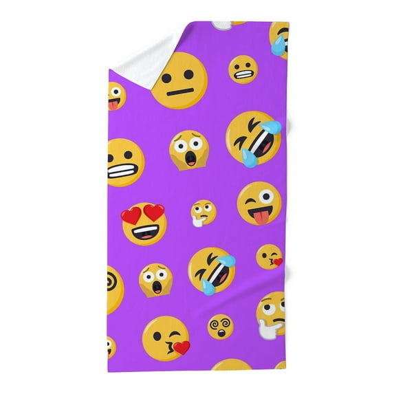 CafePress - Smiley Emoji Pattern - Large Beach Towel, Soft 30"x60" Towel with Unique Design