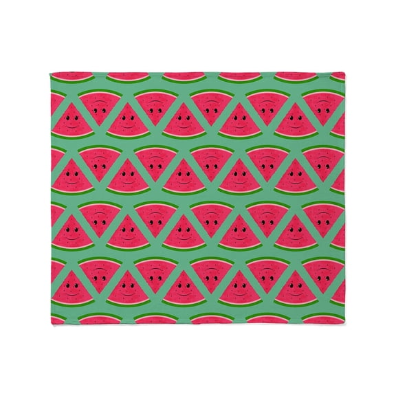 CafePress - Smiling Cartoon Watermelon Pattern Throw Blanket - Soft Fleece Throw Blanket, 50"x60" for All Ages