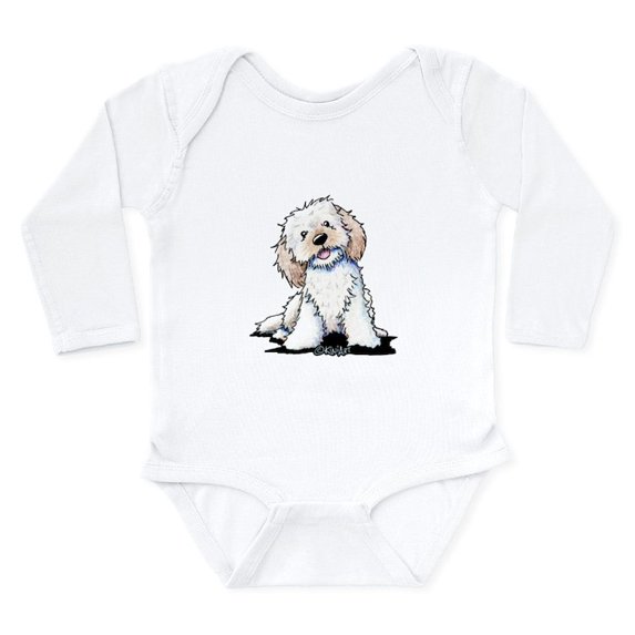 CafePress - Smiling Doodle Puppy Long Sleeve Infant Bodysuit - Long Sleeve Cotton Baby Bodysuit