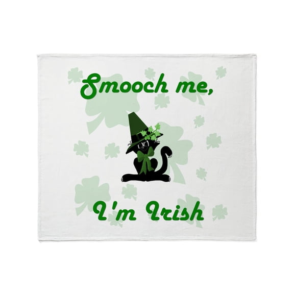 CafePress - Smooch Me I'm Irish (Cat) Throw Blanket - Soft Fleece Throw Blanket, 50"x60" for All Ages