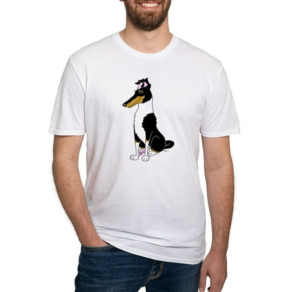 CafePress - Smooth Tricolor Collie Fitted T Shirt - Fitted T-Shirt, Vintage Fit Soft Cotton Tee