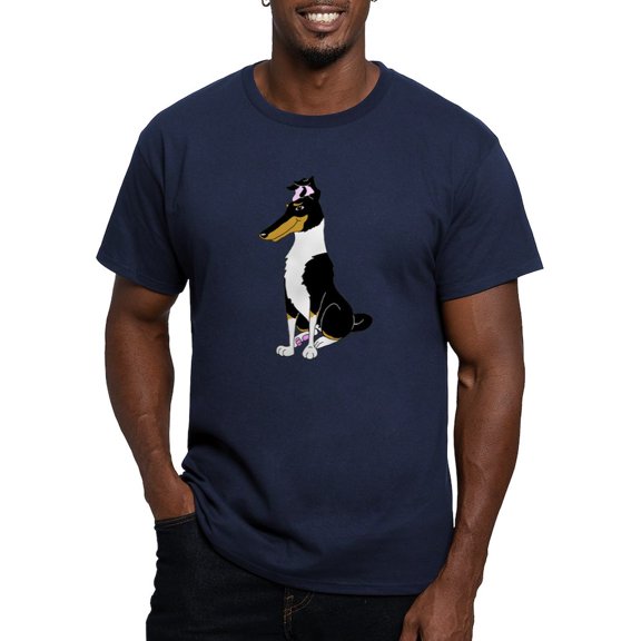 CafePress - Smooth Tricolor Collie Men's Fitted T Shirt (Dark) - Men's Fitted T-Shirt